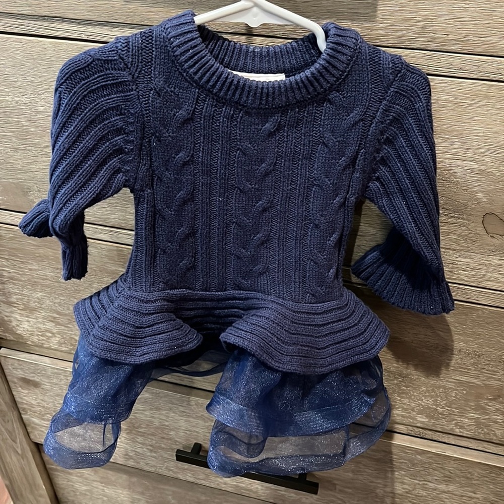 Blue baby sweater dress